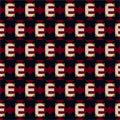 Vintage Seamless pattern in big Ã¢â¬Å E Ã¢â¬Â typo decoration with gemetric play